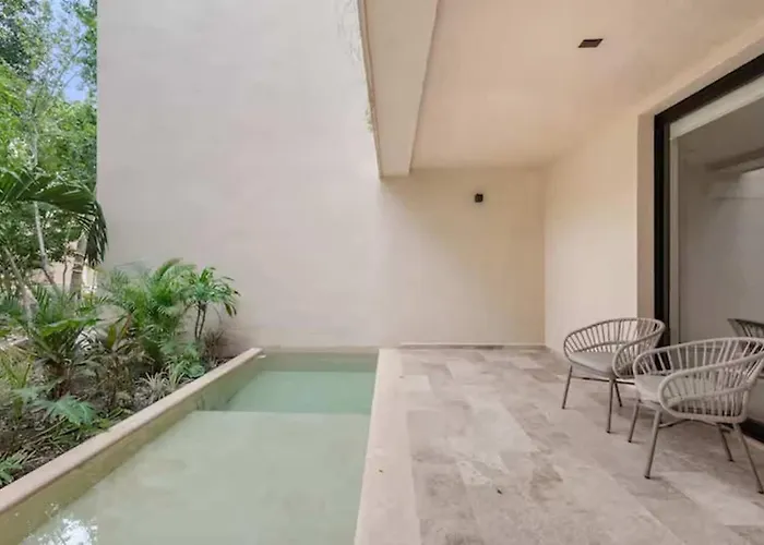 1st Flr Chic Jungle 1br Priv Pool Steam & Gym Tulum